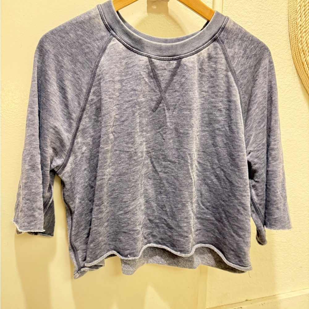 Uniquely Lorna Jane blue 3/4 sleeve crop top medium - Picture 7 of 9